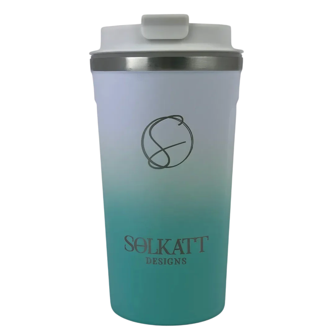 Ocean Aqua Insulated Travel Coffee Cup - 500ml Stainless Steel