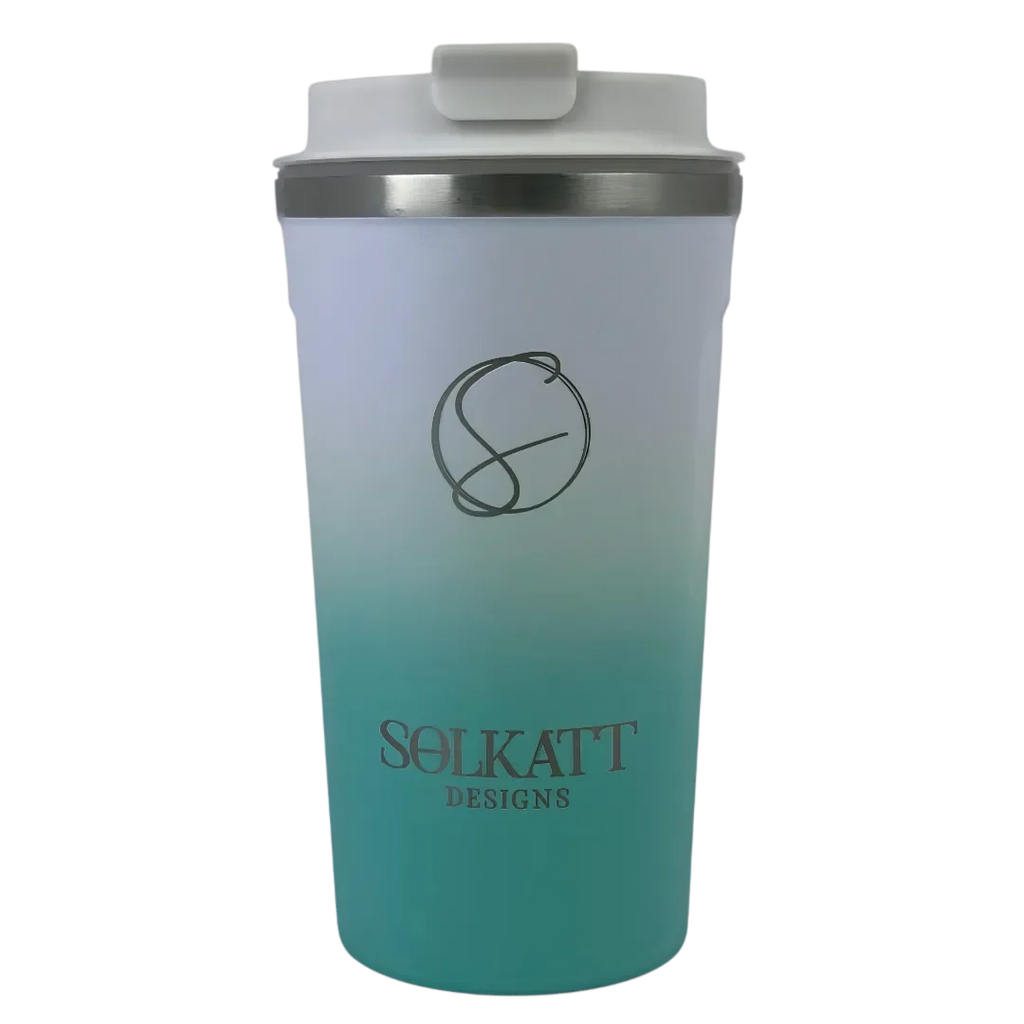 Ocean Aqua Insulated Travel Coffee Cup - 500ml Stainless Steel