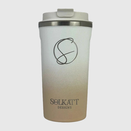 Pastel Beige Insulated Travel Coffee Cup - 500ml Stainless Steel